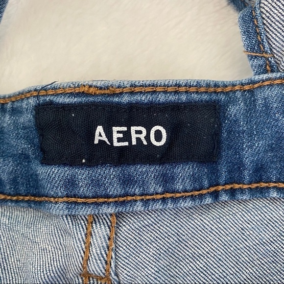 AEROPOSTAL Skinny Destroyed Denim Overalls Jeans 6 - Picture 12 of 13